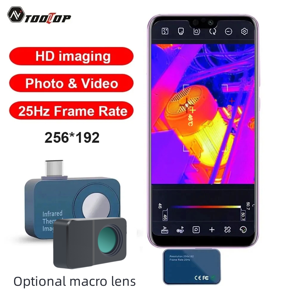 Infiray P2 Pro Macro Lens - TOOLTOP T7 256*192 Android Type-C kamera